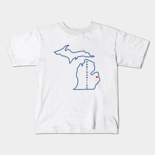 Port Sanilac MI Love (Navy) Kids T-Shirt